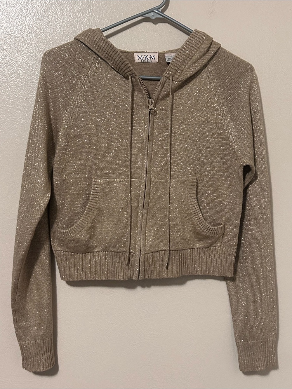 MKM Designs Metallic Knit Zip Hoodie